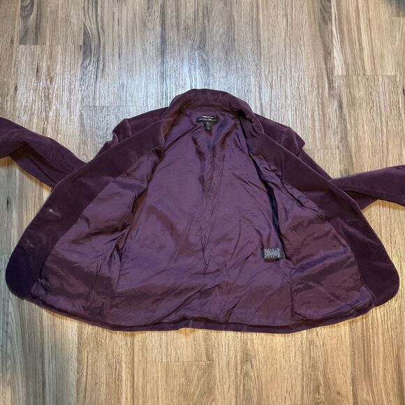 Kenneth Cole New‎ York Corduroy Blazer Suit Jacket Lined Stretch Purple Size 6 - Picture 4 of 9